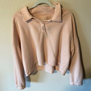 Aerie light pink half button down sweater
